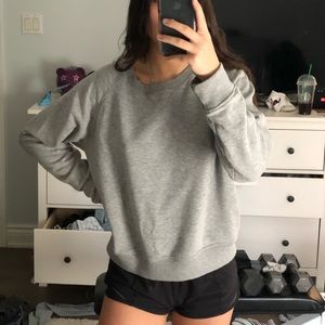 grey crew neck